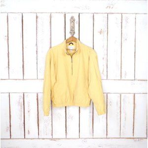 90s yellow sporty wind breaker nylon sport jacket